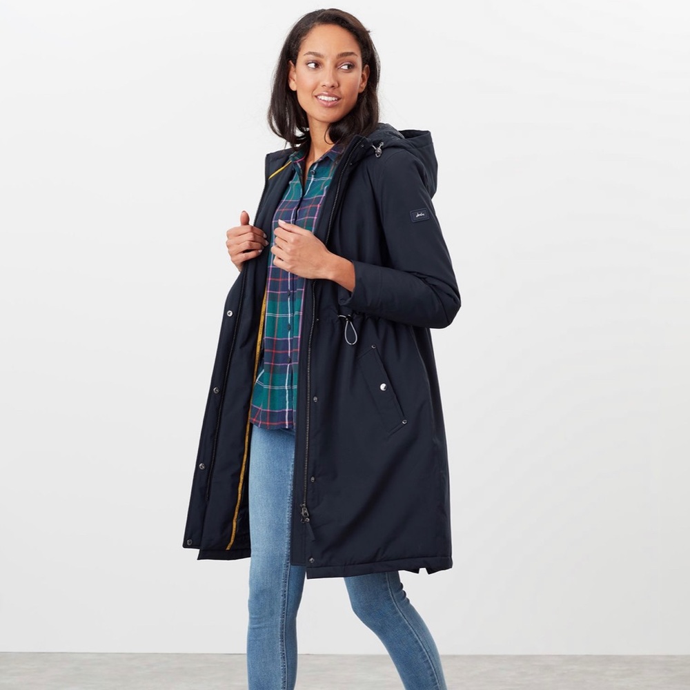 💙NWT Joules Charlbury waterproof raincoat with padded lining in Deep Navy ⚓️